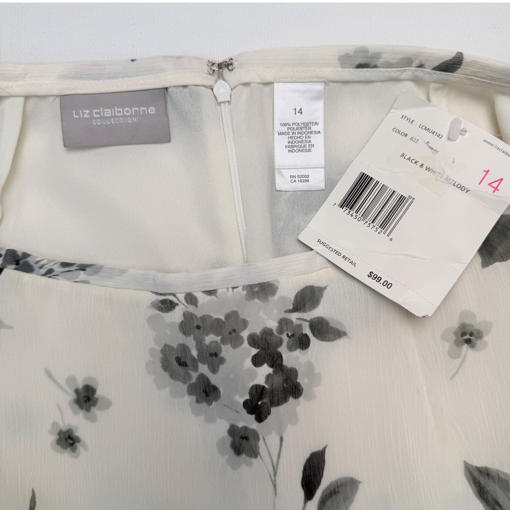 NWT Y2K Liz Claiborne Flowy Floral Minimalist Maxi Skirt Sz 14 Coquette Romantic - Picture 3 of 9